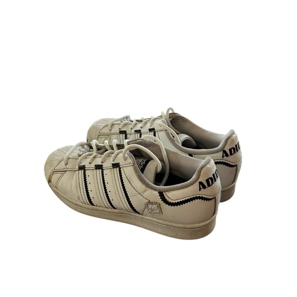 Adidas Originals Superstar Sneaker Kids Sz 3.5 White Low Top Sneakers Lace Up - Picture 3 of 5